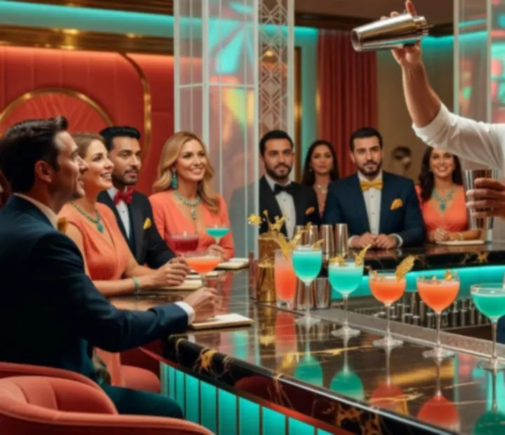 Barmanská show a koktejly v Cezaria Casino