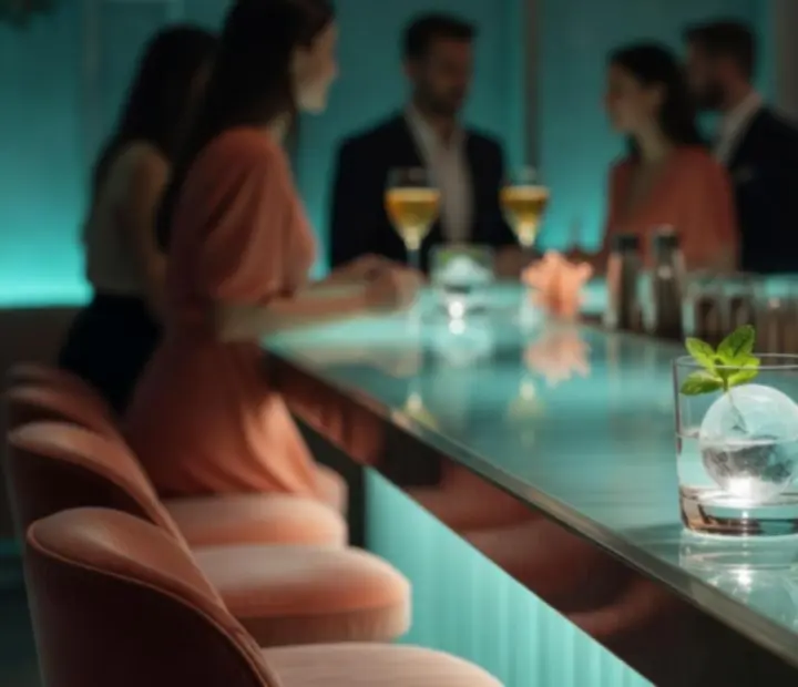 Prémiové koktejly a lounge sezení v Cezaria Casino.