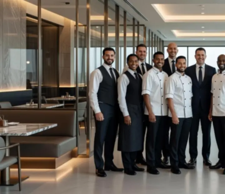 Tým Cezaria Casino v prémiovém prostředí restaurace